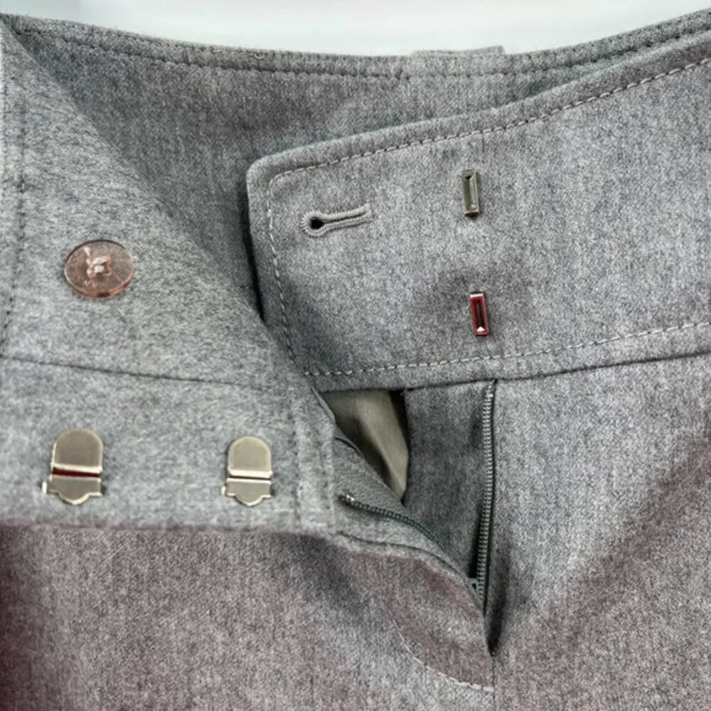 Ann Taylor mid rise grey wool wide leg‎ MARGO dress pants career work 4 READ